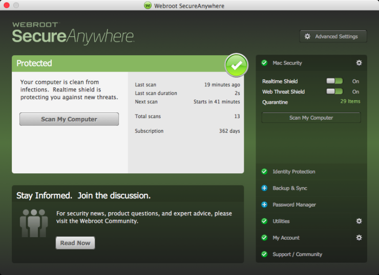 Webroot SecureAnywhere AntiVirus 2021 Key (1 Year / 1 Device) $3.38