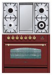 ILVE PN-90F-MP Red Kitchen Stove <br />60.00x87.00x90.00 cm
